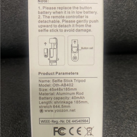 Yoozon selfie stick bluetooth,Oth AB402 NIB - Picture 6 of 9